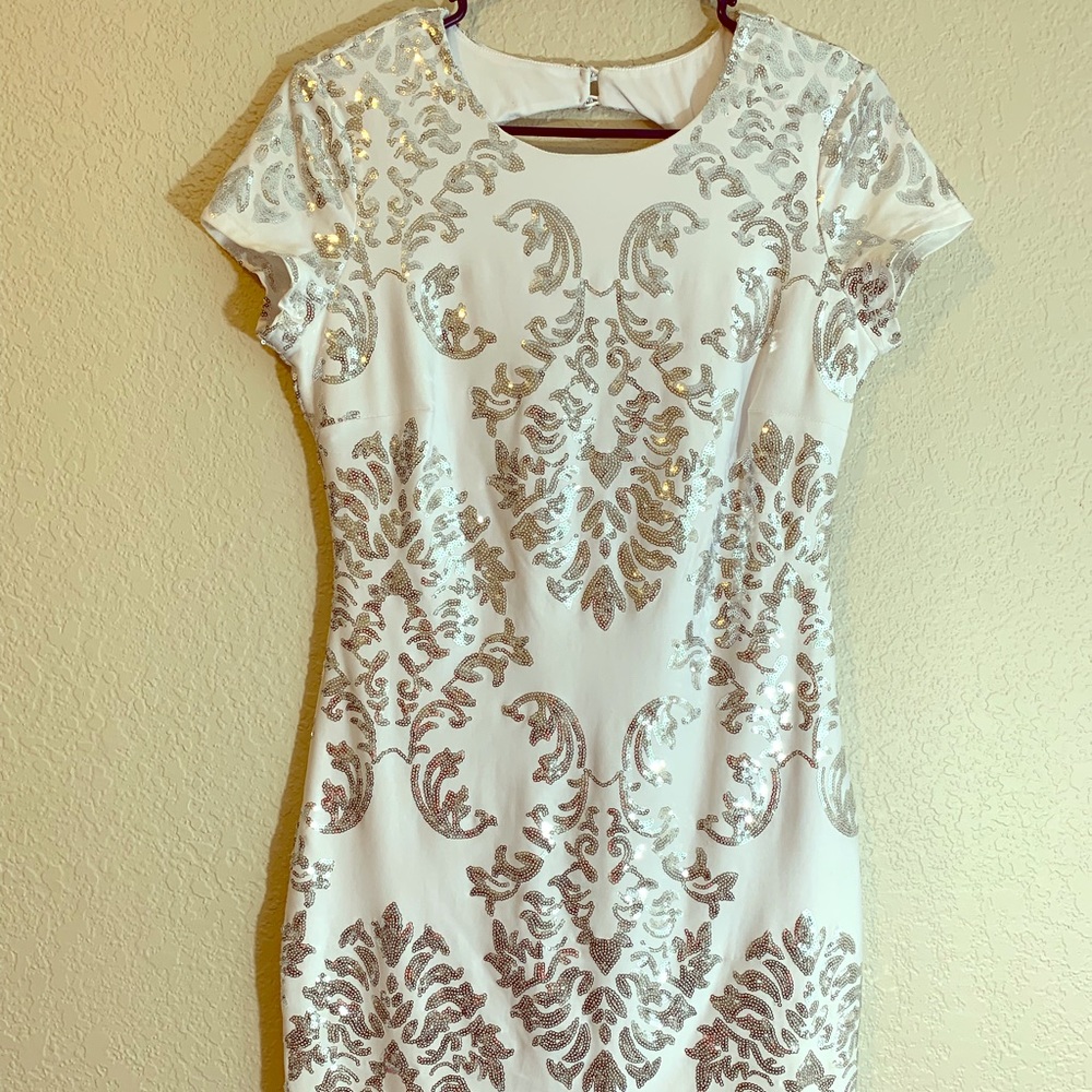 White Sequence Dress